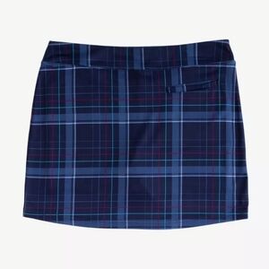 Pebble Beach Dry-Lux Performance Navy Plaid Pull-On Skort Large Golf Pickleball